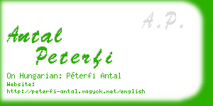 antal peterfi business card
